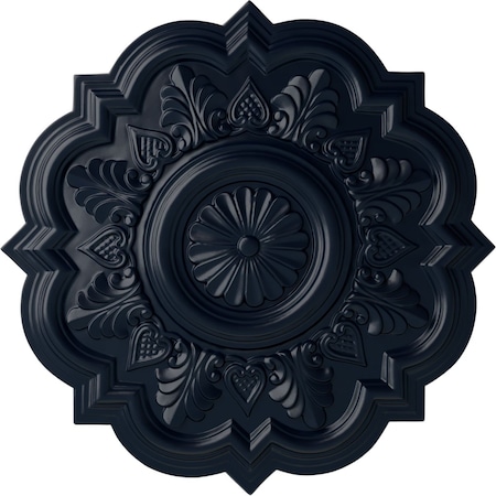 Ekena Millwork Deria Ceiling Medallion (Fits Canopies up to 6"), Hand-Painted Midnight Dream, 20 1/4"OD x 1 1/2"P CM20DRMDF